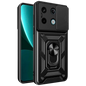 Funda Armadura Militar para Xiaomi Redmi Note 13 Pro 5G / Poco X6 5G con Protección de Cámara, Soporte Metálico y Anillo Negro
