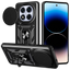 Funda Armadura Militar para Xiaomi Redmi Note 14 Pro 5G / Poco X7 5G con Protección de Cámara, Soporte Metálico y Anillo Negro