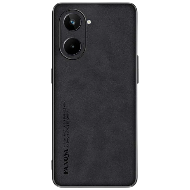Funda de cuero PU Realme 10 Negro Hover Image