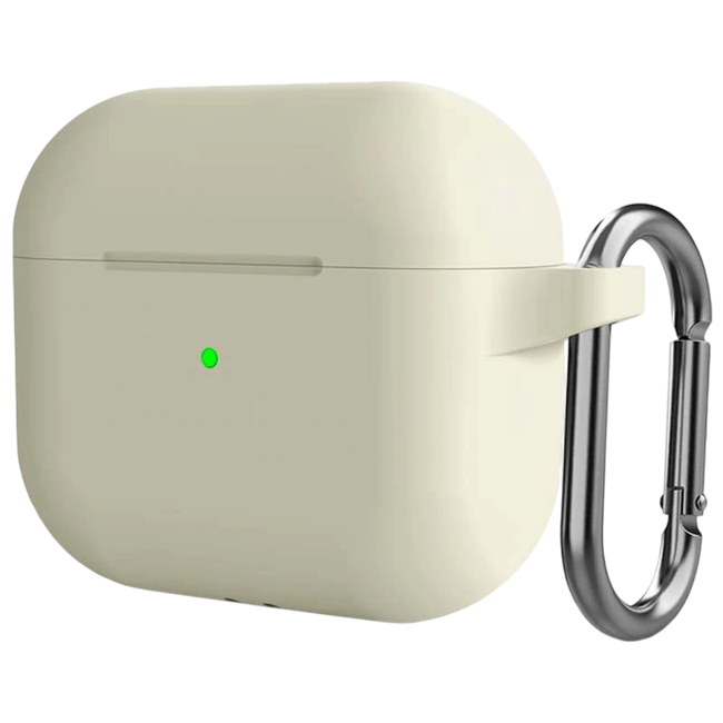 Funda de silicona con Mosquetón para Apple AirPods 3 Gen Blanco Hover Image