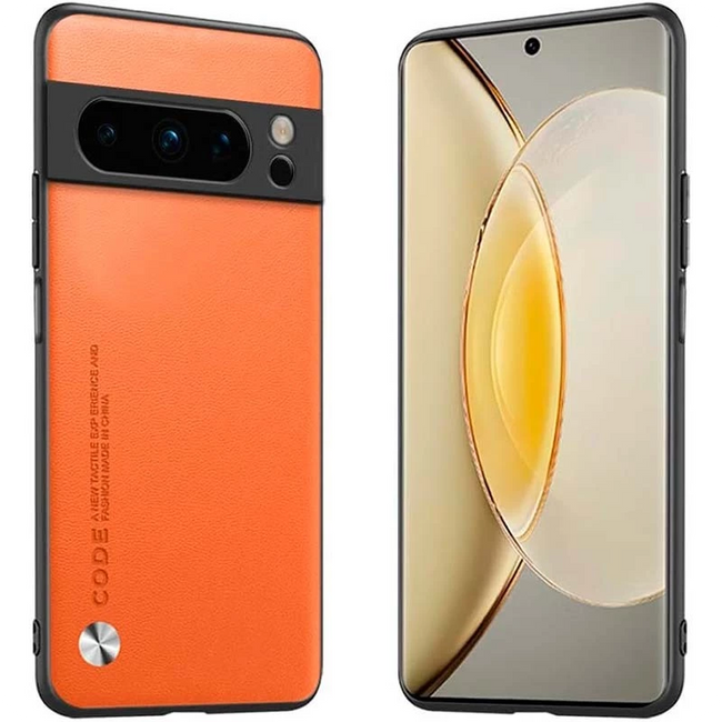 Funda de polipiel Google Pixel 8 Pro Luxury Naranja Hover Image