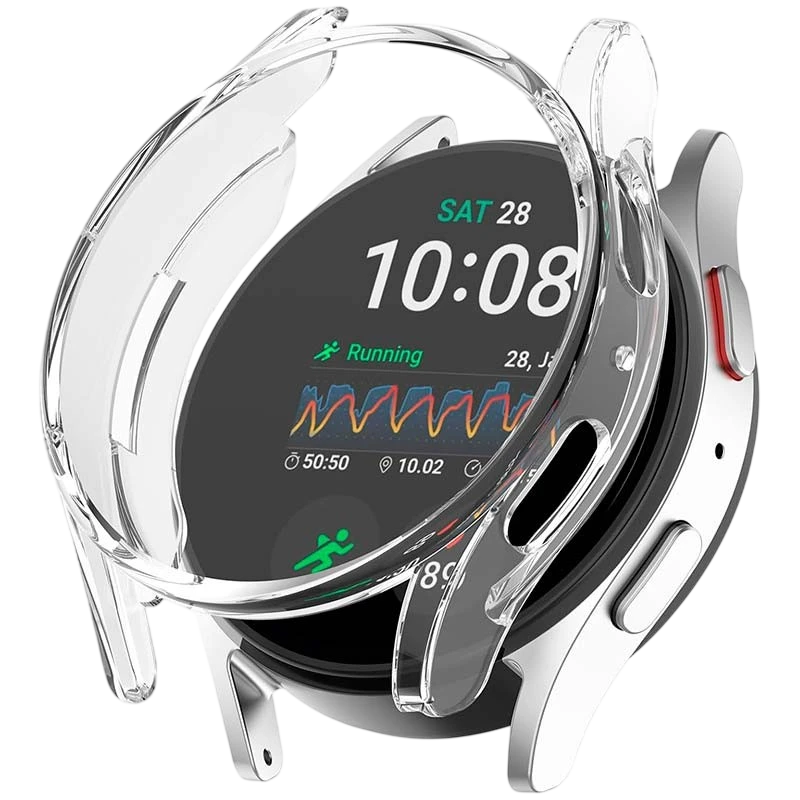 Funda PC + Cristal Templado Samsung Galaxy Watch7 40mm Transparente