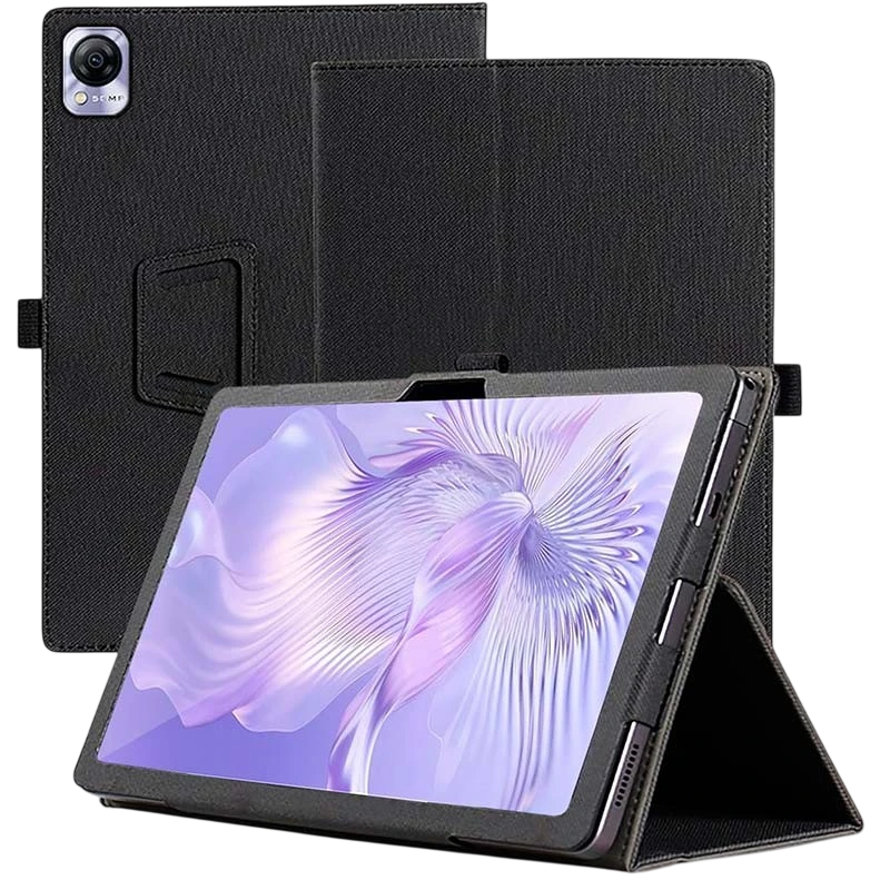 Funda Inteligente de PU Blackview MEGA 1 con Soporte Negro