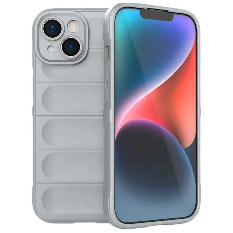 Funda de silicona Wave iPhone 15 Gris Claro