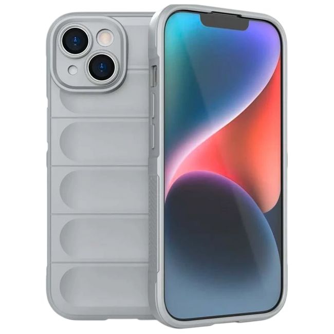 Funda de silicona Wave iPhone 15 Gris Claro Hover Image