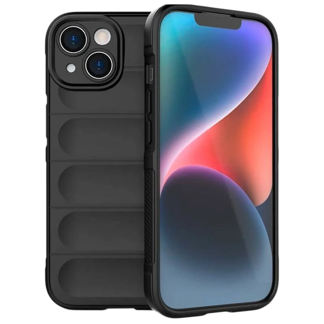Funda de silicona Wave iPhone 15 Negro Hover Image