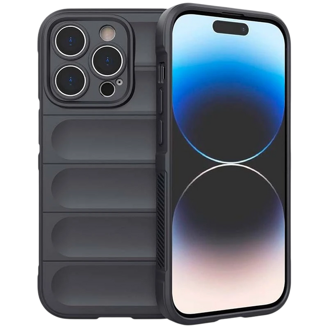 Funda de silicona Wave iPhone 15 Pro Gris Oscuro Hover Image