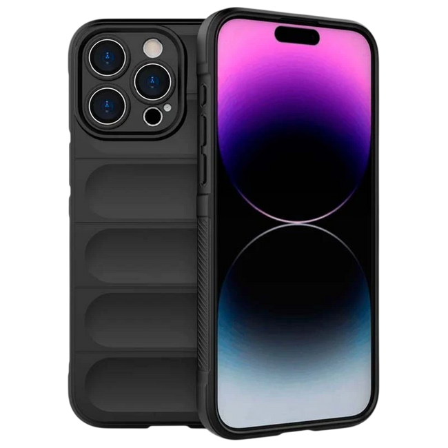 Funda de silicona Wave iPhone 15 Pro Max Negro Hover Image