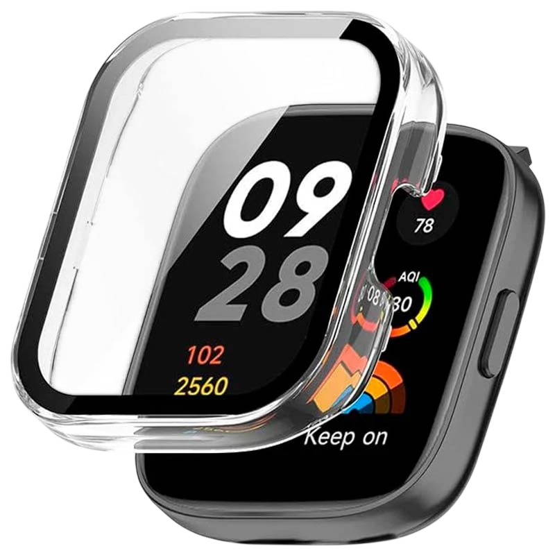 Funda PC + Cristal Templado Xiaomi Redmi Watch 3 Transparente