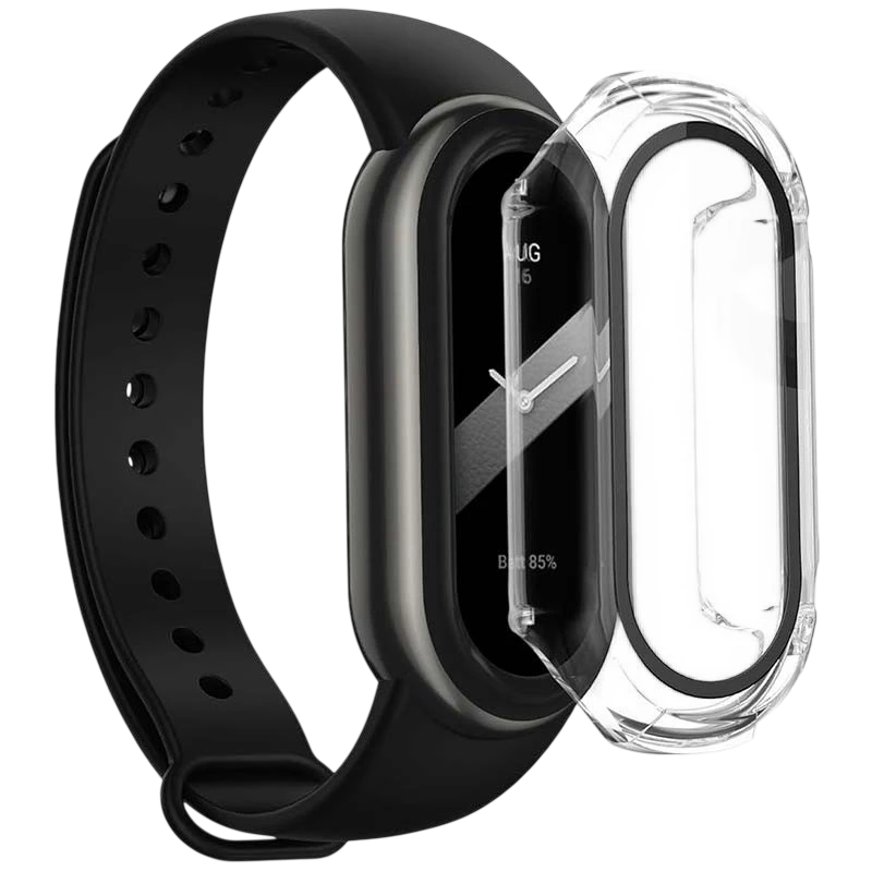 Funda PC + Cristal Templado Xiaomi Mi Smart Band 8 Transparente
