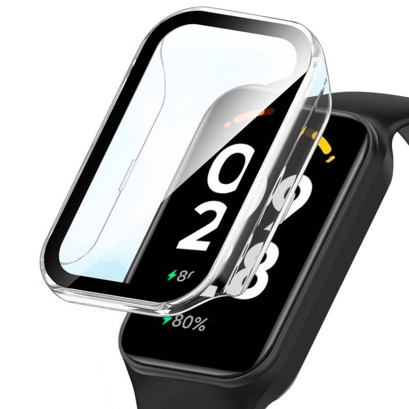 Funda protectora PC + Cristal Templado para Xiaomi Mi Smart Band 8 Active Transparente