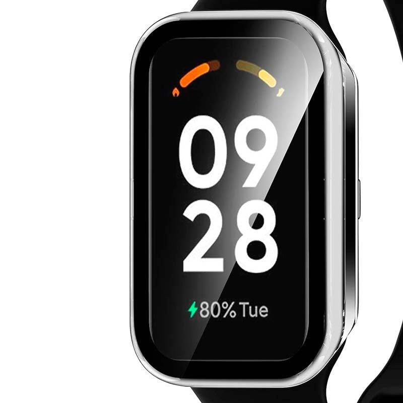 Funda protectora PC + Cristal Templado para Xiaomi Mi Smart Band 8 Active Transparente