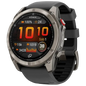 Garmin Fnix 8 Pro 51 mm AMOLED Zafiro Gris Titanio con correa de Silicona Negra