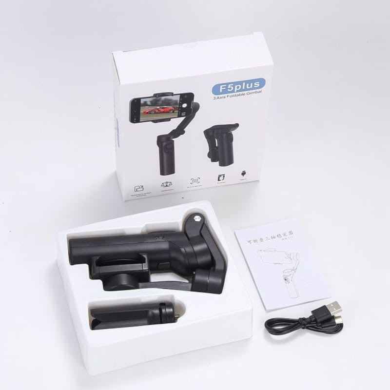 Gimbal F5 Plus 3 Ejes Negro - Estabilizador de Smartphone