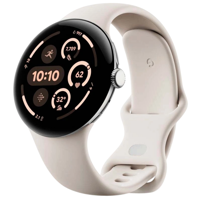 Google Pixel Watch 3 45mm 4G LTE Plata con Correa Porcelana Hover Image