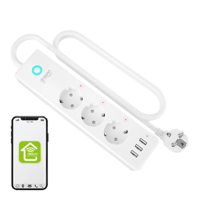 Gosund P1 Plus - Regleta inteligente que cuenta con tres enchufes AC Schuko y tres puertos USB-A Main Image