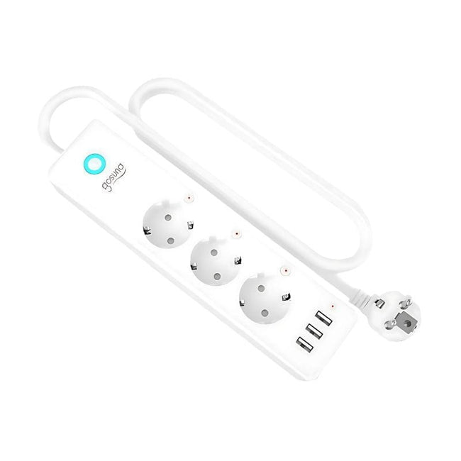 Gosund P1 Plus - Regleta inteligente que cuenta con tres enchufes AC Schuko y tres puertos USB-A Hover Image