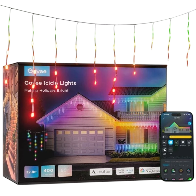 Govee H70D1 Icicle Lights WiFi Matter Bluetooth compatible con Alexa y Google Iluminación LED