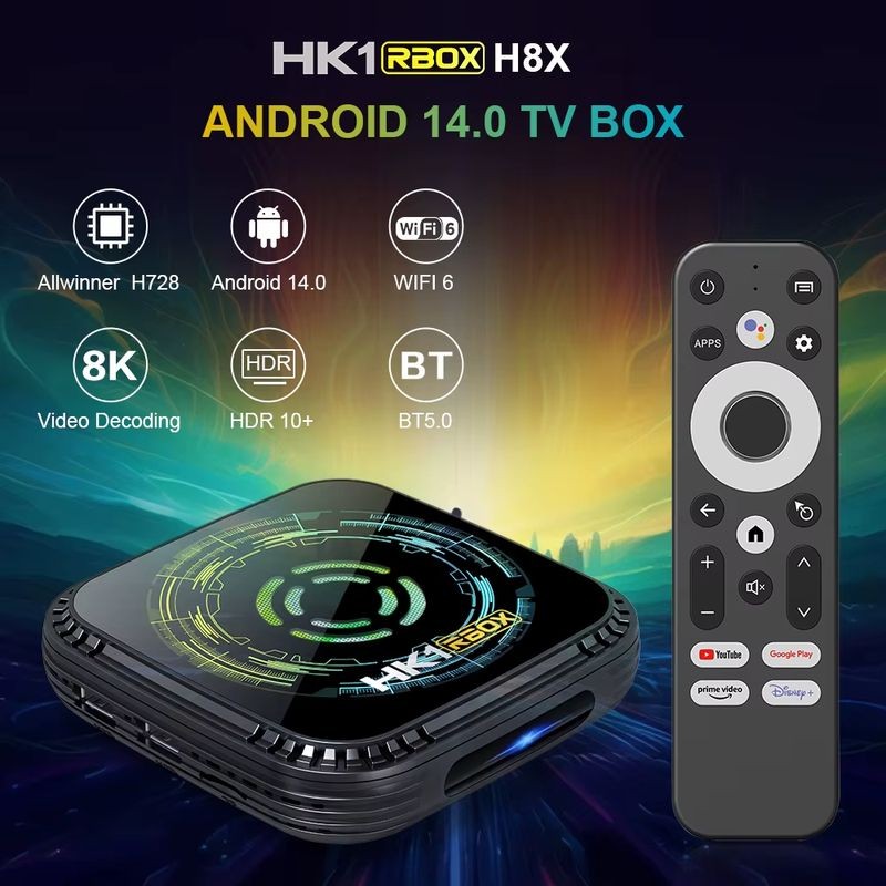 HK1 RBOX H8X Allwinner H728 4GB/64GB Android 14 - Android TV