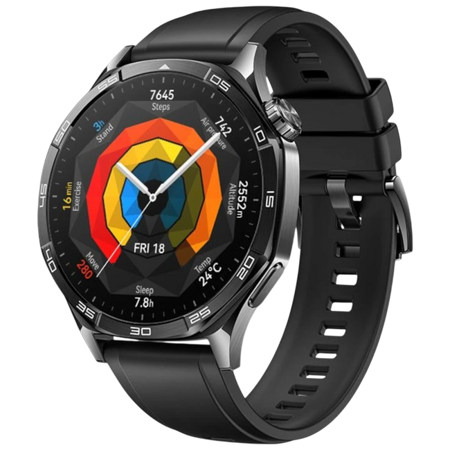 Huawei Watch GT5 46mm GPS Correa Fluoroelastómero Negro - Reloj Inteligente Hover Image