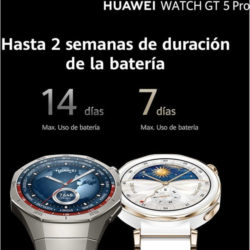 Huawei Watch GT5 Pro 46mm GPS Correa Fluoroelastómero Negro - Reloj Inteligente