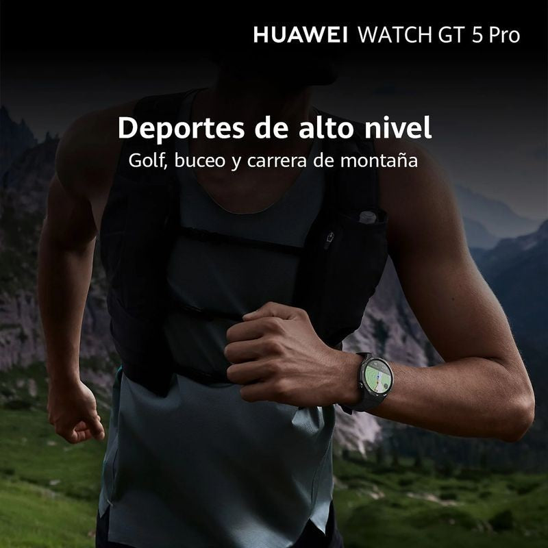 Huawei Watch GT5 Pro 46mm GPS Correa Fluoroelastómero Negro - Reloj Inteligente