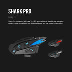 Hysnox Shark Pro Full Duplex Intercomunicador para Moto 8 conductores Hasta 2 km