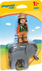 Playmobil 1.2.3 - cuidadora con elefante