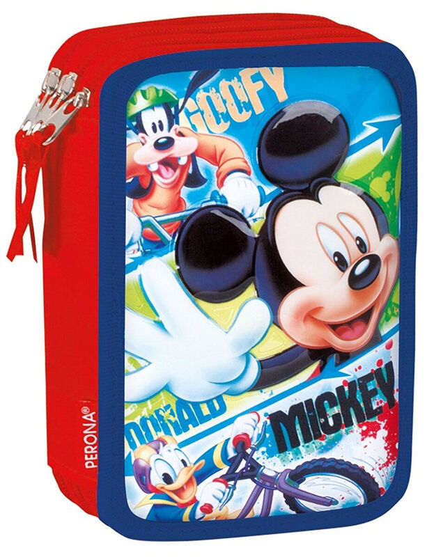 Plumier triple 54369 mickey mouse con material escolar Hover Image