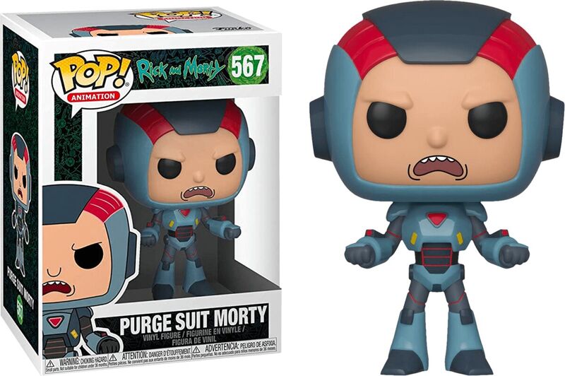 Funko pop! rick y morty - morty con traje de la purga