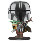 Funko pop! the mandalorian - el mandaloriano cromado con el nio 25 cm