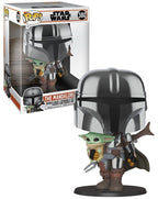 Funko pop! the mandalorian - el mandaloriano cromado con el nio 25 cm