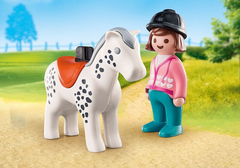 Playmobil 1.2.3 - jinete con caballo
