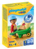Playmobil 1.2.3 - obrero con carretilla