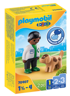 Playmobil  70407 1.2.3 veterinario con perro