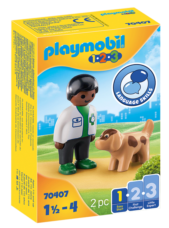 Playmobil  70407 1.2.3 veterinario con perro