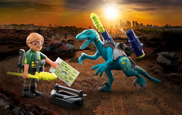 Playmobil - dino rise: tío rob, armamento de batalla
