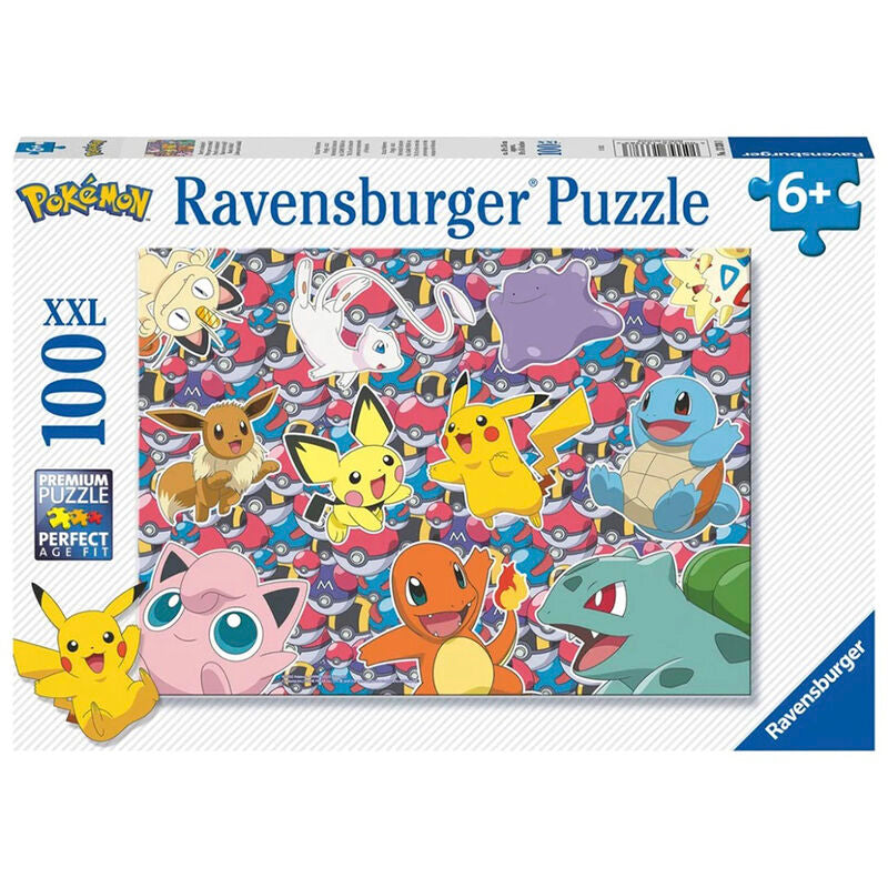 Ravensburger puzle - pokémon: listos para la batalla! 100 piezas xxl