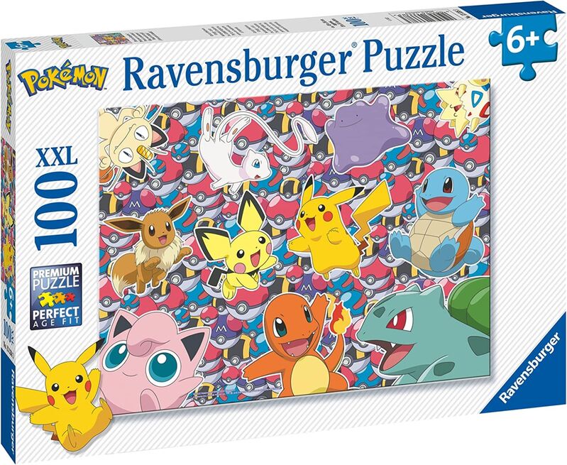 Ravensburger puzle - pokémon: listos para la batalla! 100 piezas xxl