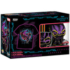 Funko pop! black panther (black light) exclusivo + camiseta talla m black panther