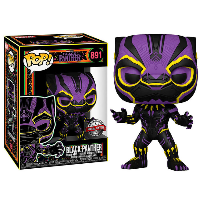 Funko pop! black panther (black light) exclusivo + camiseta talla m black panther Main Image