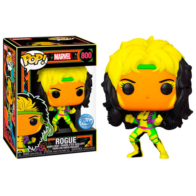Funko pop! marvel: black light - rogue exclusivo