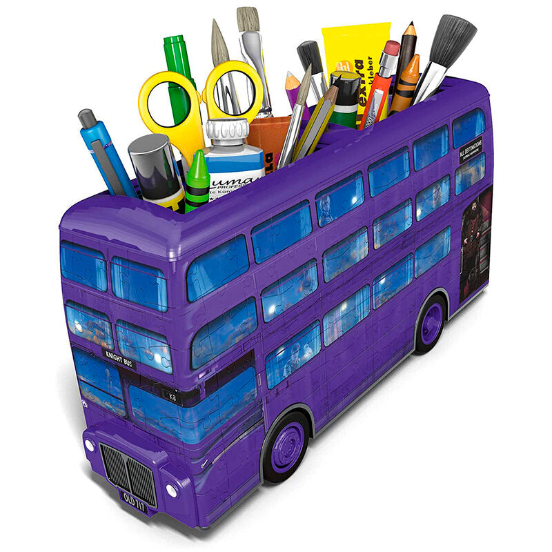 Ravensburger puzle 3d - portalápices autobús noctámbulo 216 piezas