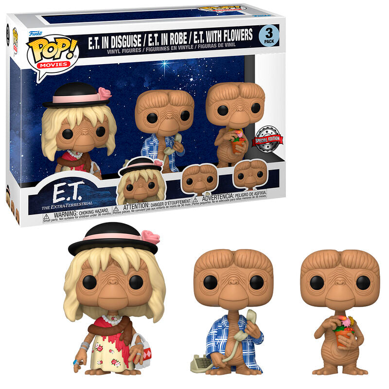 Funko pop! e.t. el extraterrestre - pack de 3 e.t. exclusivo