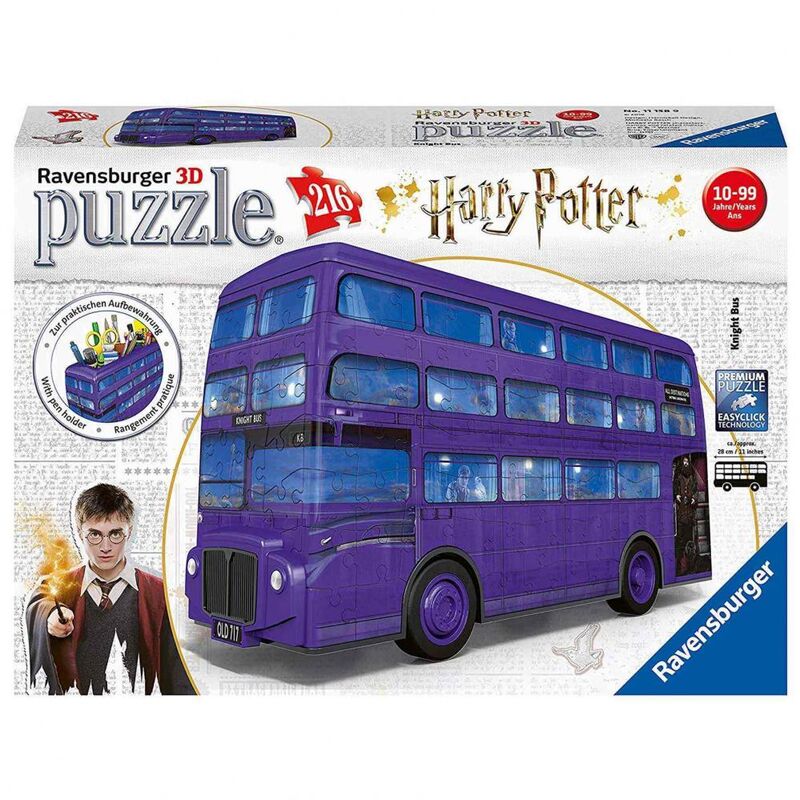 Ravensburger puzle 3d - portalápices autobús noctámbulo 216 piezas
