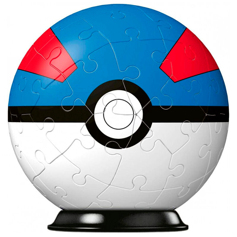 Ravensburger puzle 3d - pokémon superball azul 54 piezas