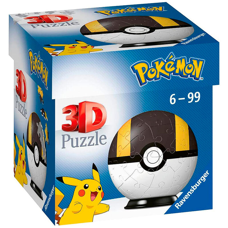 Ravensburger puzle 3d - pokémon ultraball negra 54 piezas
