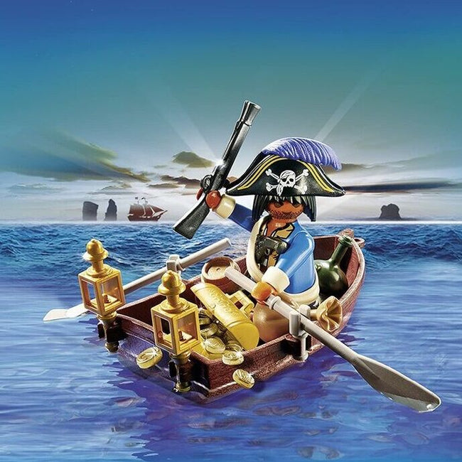 Playmobil pirata en bote de remos Hover Image