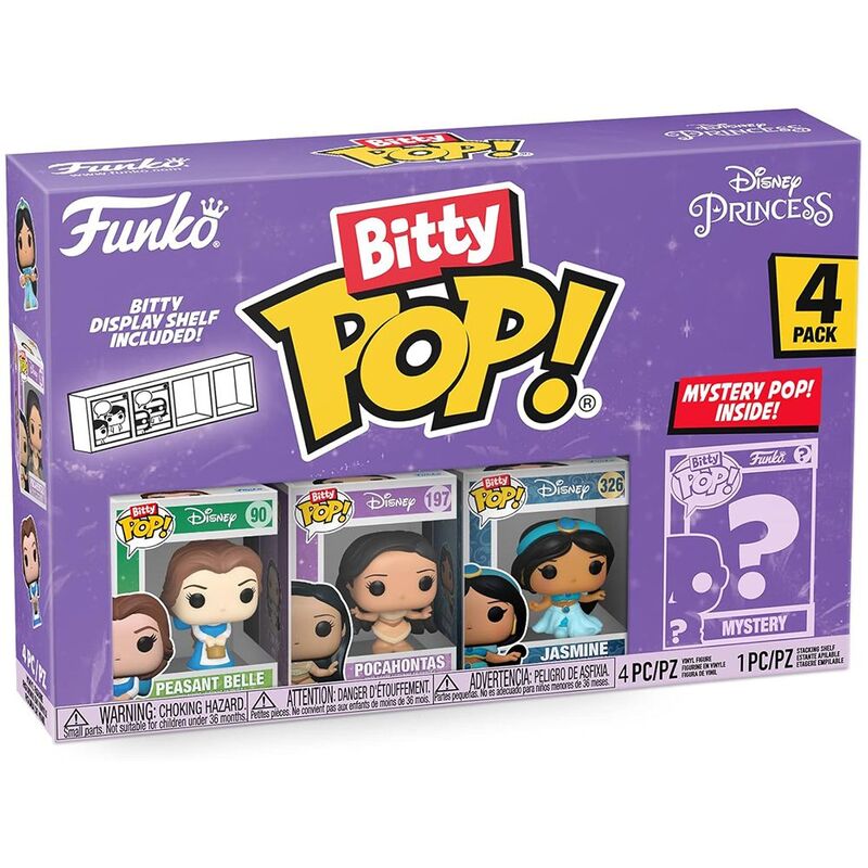 Funko bitty pop! disney: princesas - bella, pocahontas, jasmine y ?