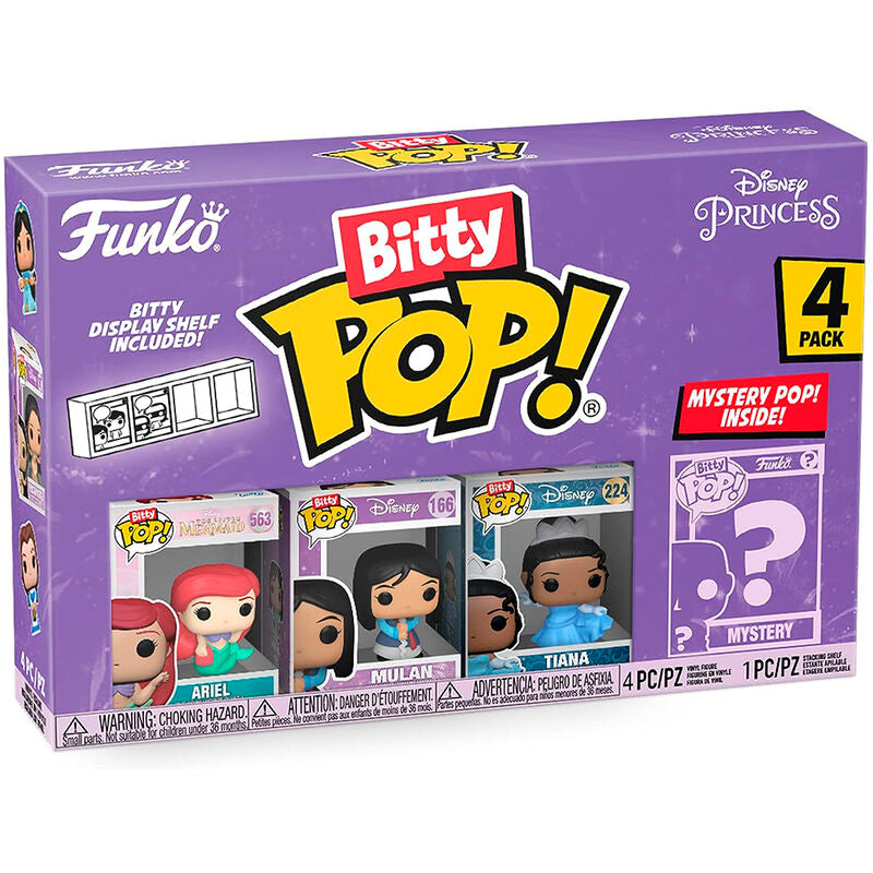 Funko bitty pop! princesas disney - ariel, mulan, tiana y ?